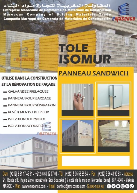 TOLE ISOMUR / PANNEAU SANDWICH
