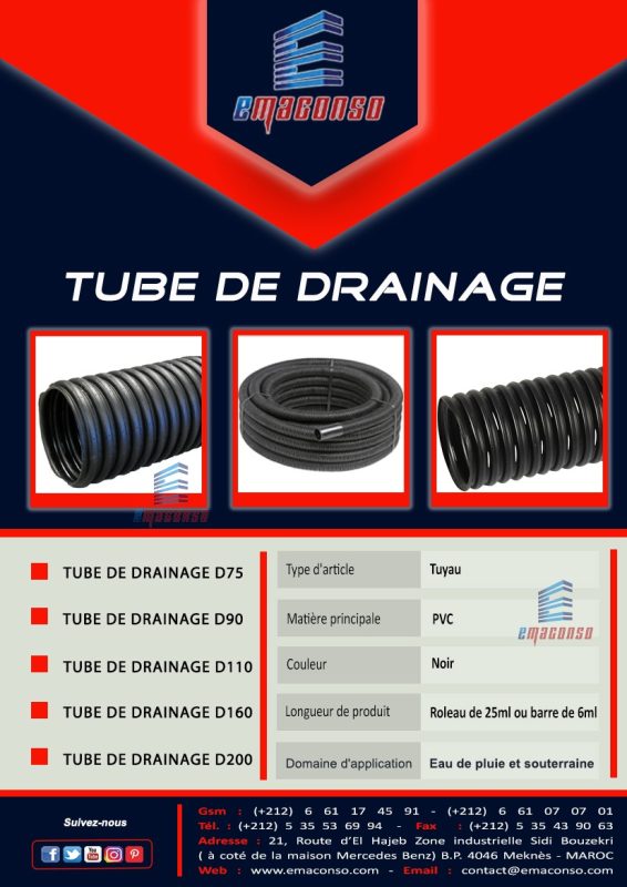 tube de drainage