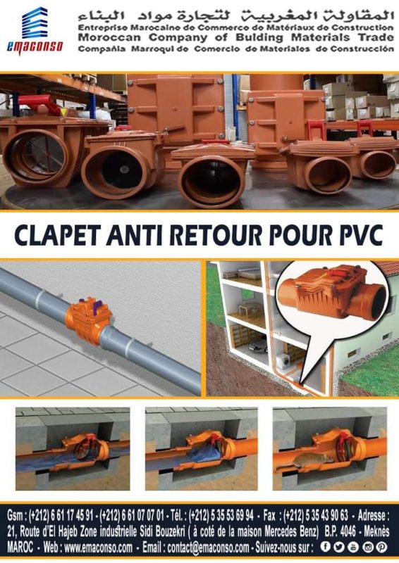 CLAPET ANTI-RETOUR POUR PVC