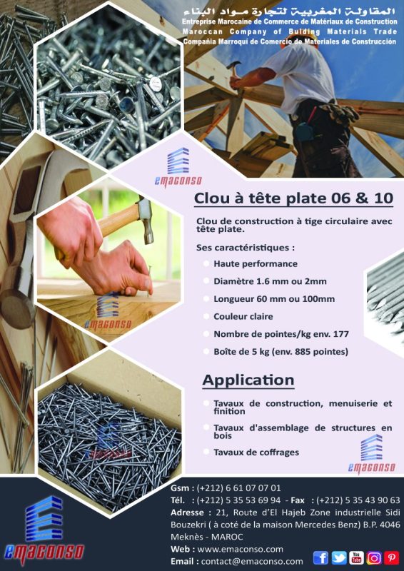 CLOU À TÊTE PLATE